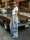 Plus Size Drawstring Wide Leg Jeans GYLN-0022