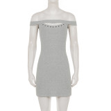 One Shoulder Hollow Out Mini Dress GPKJ-MR49873