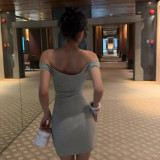 One Shoulder Hollow Out Mini Dress GPKJ-MR49873