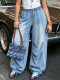 Plus Size Drawstring Wide Leg Jeans GYLN-0022