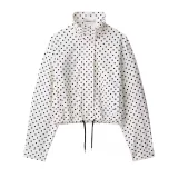 Polka Dot Print Long Sleeve Coat Two Piece Shorts Set GKYS-3110