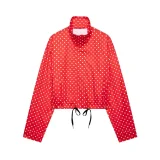 Polka Dot Print Long Sleeve Coat Two Piece Shorts Set GKYS-3110