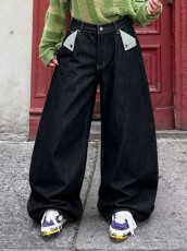Plus Size Washed Straight Jeans GYLN-0827