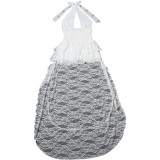 Lace Patchwork Halterneck Mini Dress GZJQ-K6D13353A