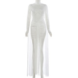 Mesh Patchwork See Through Mini Dress GZJQ-K6D14285A
