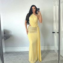 Single Shoulder Slash Neck Maxi Dress GZJQ-R6S08362A