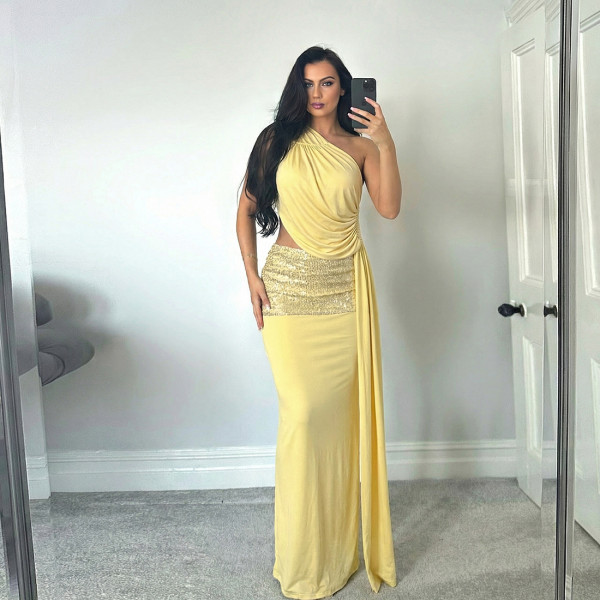 Single Shoulder Slash Neck Maxi Dress GZJQ-R6S08362A