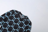 Print Long Sleeve See Through Two Piece Pants Set GZJQ-K6S14580A
