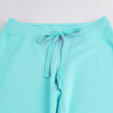 Solid Color Sling Top+Drawstring Pants 2 Piece Set GPKJ-MR50914