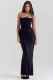 Satin Ruched Slim Tube Top Dress GWDS-250879-1