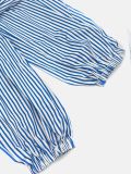 Stripe Print Ruffles Loose Pants ZDF-33533