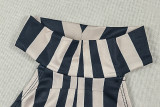 Stripe Print Sleeveless Backless Maxi Dress GJYO-JD305667