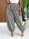 Stripe Print Ruffles Loose Pants ZDF-33533