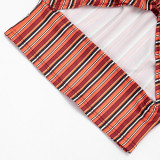 Stripe Print Sling Top Two Piece Pants Set GDSF-Q26ST132