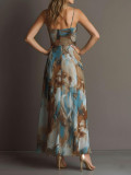 Sexy Print Slim Sling Maxi Dress GWDS-260612