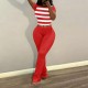 Print Short Sleeve Tops Two Piece Pants Set QXLB-XRB-SDQU56