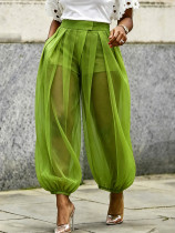 Mesh See Through Lantern Pants HNIF-GY342