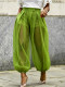 Mesh See Through Lantern Pants HNIF-GY342