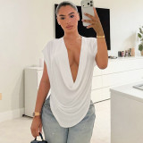 Deep V Neck Sleeveless Tops GDSF-J26TP303