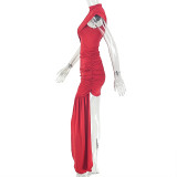Solid Color Sleeveless Mini Dress GJYO-JD305652