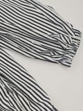 Stripe Print Ruffles Loose Pants ZDF-33533