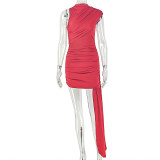 Solid Color Sleeveless Mini Dress GJYO-JD305652
