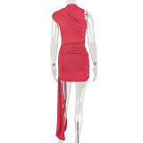 Solid Color Sleeveless Mini Dress GJYO-JD305652