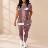 VIP1 Letter Print Print Casual Short Suit QXLB-XRB-ZO4CKY