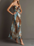 Sexy Print Slim Sling Maxi Dress GWDS-260612
