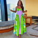 Print Color Block Tube Top Dress GQLK-6687