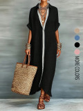 Half Sleeve Loose Cardigan Dress GSRX-985