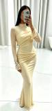 Sleeveless Mesh Ruched Maxi Dress GADE-9786