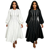 Long Sleeve Print Maxi Dress GQLK-6681