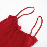 Sleeveless Mesh Patchwork Sling Bodysuit Dress GSZM-Q26DS120