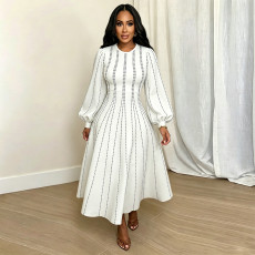 Long Sleeve Print Maxi Dress GQLK-6681