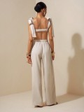 Print Crop Top Wide Leg Pants 2 Piece Set GQLK-6689