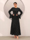 Polka Dot Print Long Sleeve Maxi Dress GSRX-986