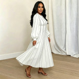 Long Sleeve Print Maxi Dress GQLK-6681