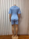 Short Sleeve Tie Up Romper GADE-5257