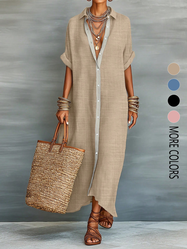 Half Sleeve Loose Cardigan Dress GSRX-985