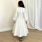 Long Sleeve Print Maxi Dress GQLK-6681