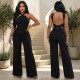 Solid Color Sleeveless Two Piece Pants Set BY-7796