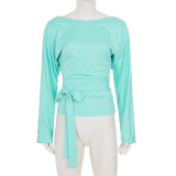 Streetwear Casual Off-Shoulder Long Sleeve Top GPKJ-MR50933