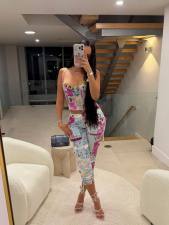 Graffiti Print Lace Sling Tops Two Piece Pants Set GNJF-8609
