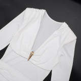 Long Sleeve Ruched Mini Dress GSZM-C26DS312