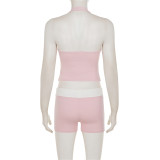 Sporty Casual Color-Block Tank Tops Shorts Two Piece Set GPKJ-MR50364
