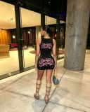 Letter Print Sleeveless Mini Dress GNJF-1998