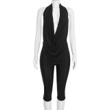 Solid Color Sleeveless Backless Seventh Jumpsuit GSZM-C26JP311