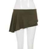 Solid Color Irregular Hem Tank Top And Culottes Suit GPKJ-MR50009