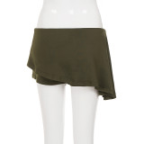 Solid Color Irregular Hem Tank Top And Culottes Suit GPKJ-MR50009